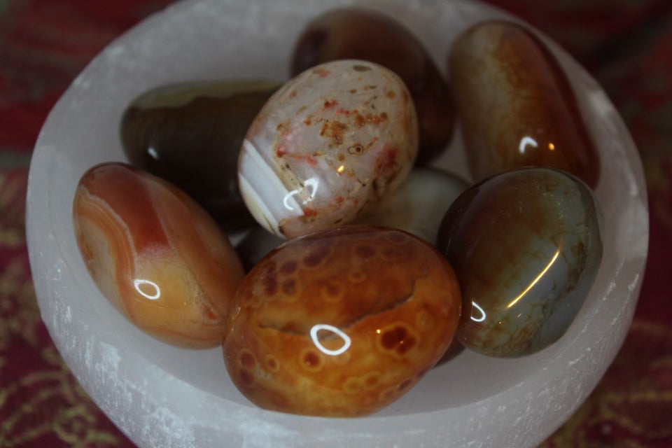 Carnelian crystal tumbles