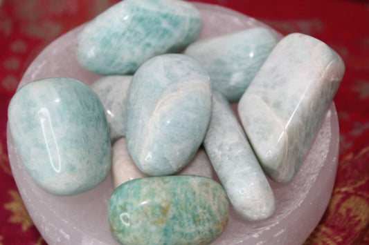 Amazonite crystal tumbles