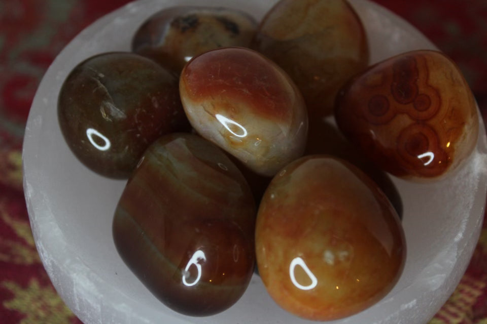Carnelian crystal tumbles
