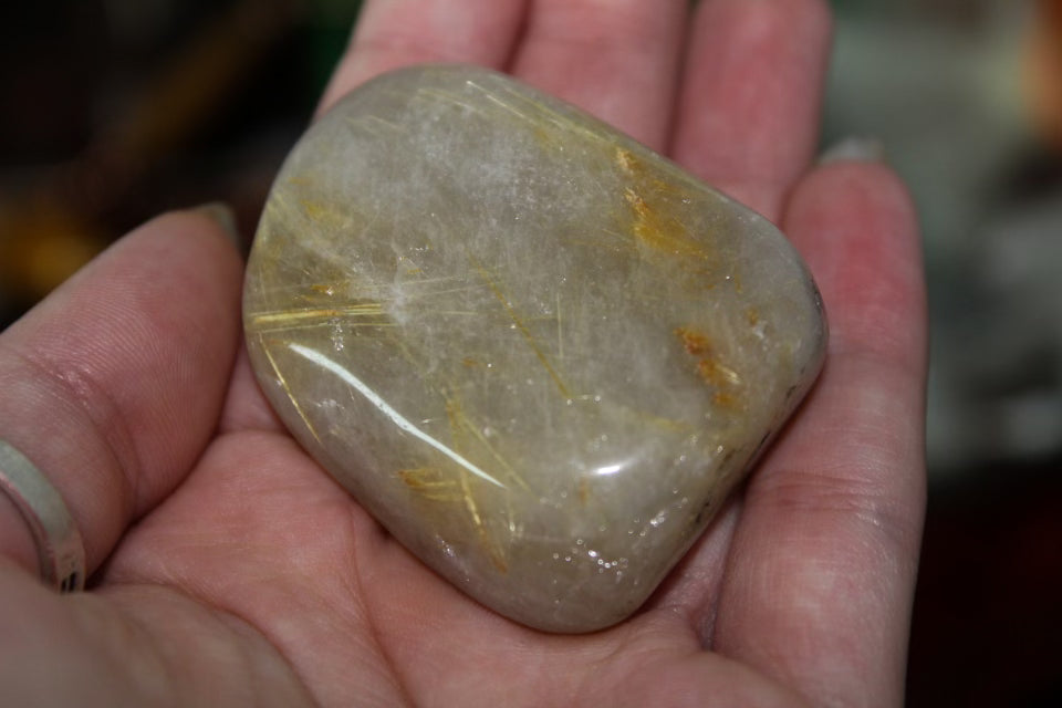 Rutilated Quartz Tumble Grade A