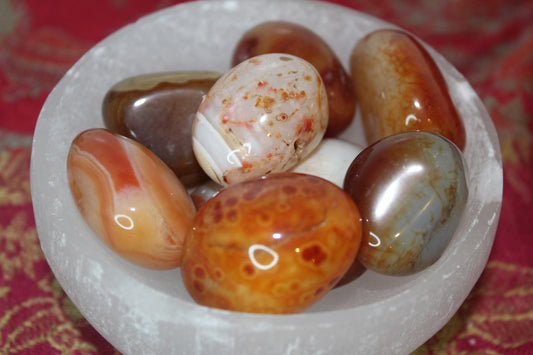 Carnelian crystal tumbles