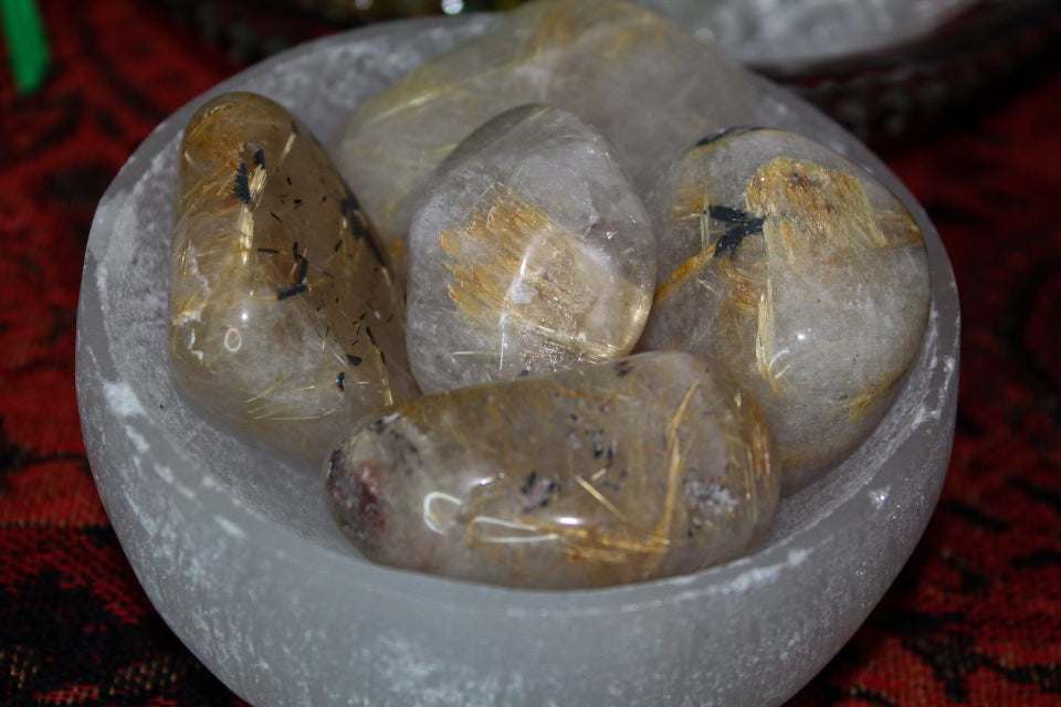 Rutilated Quartz Tumble Grade A