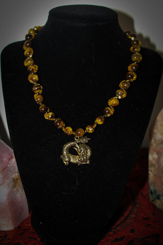 Tigers Eye Dragon Necklace