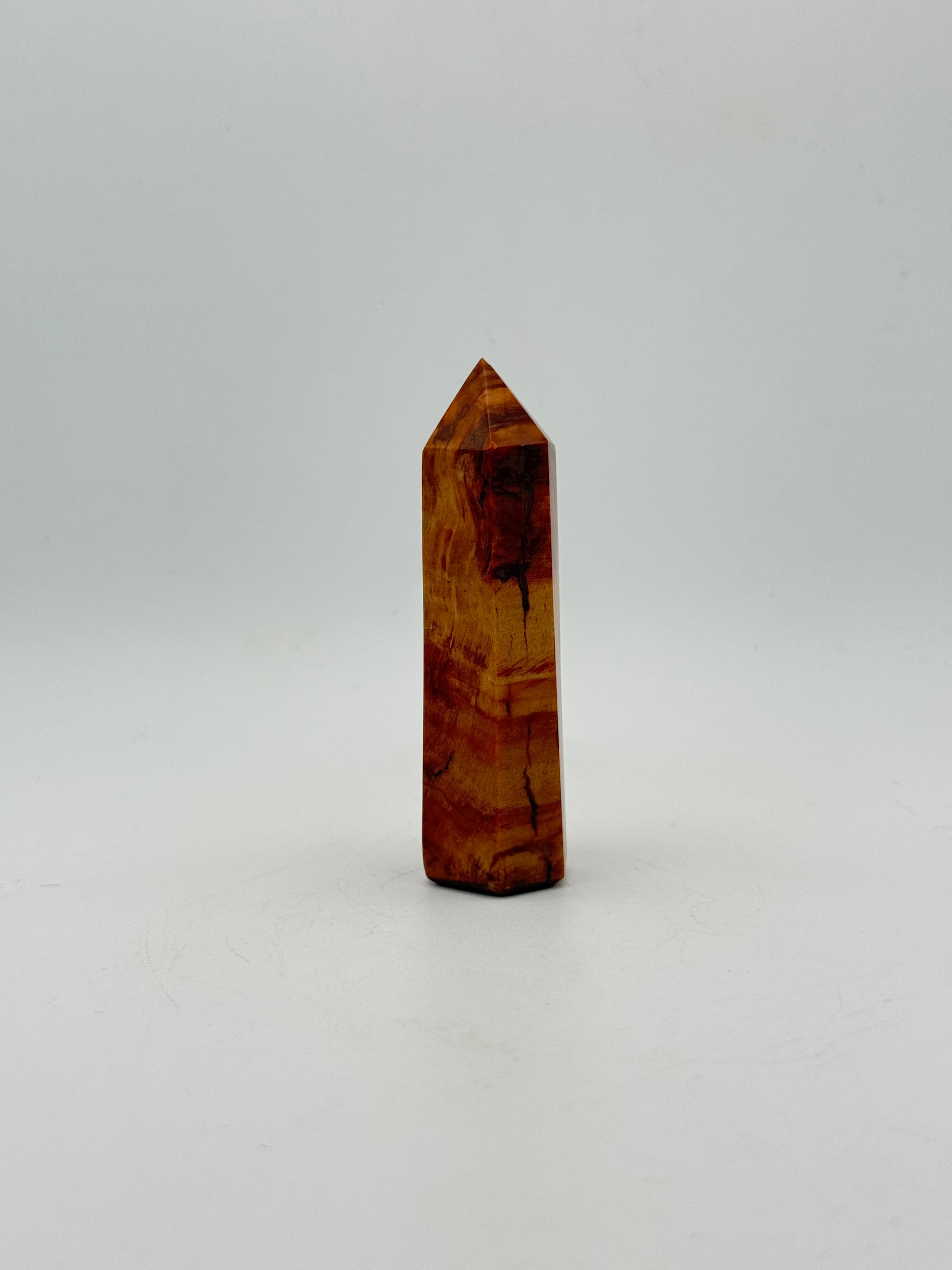 Polished petrified wood tower.