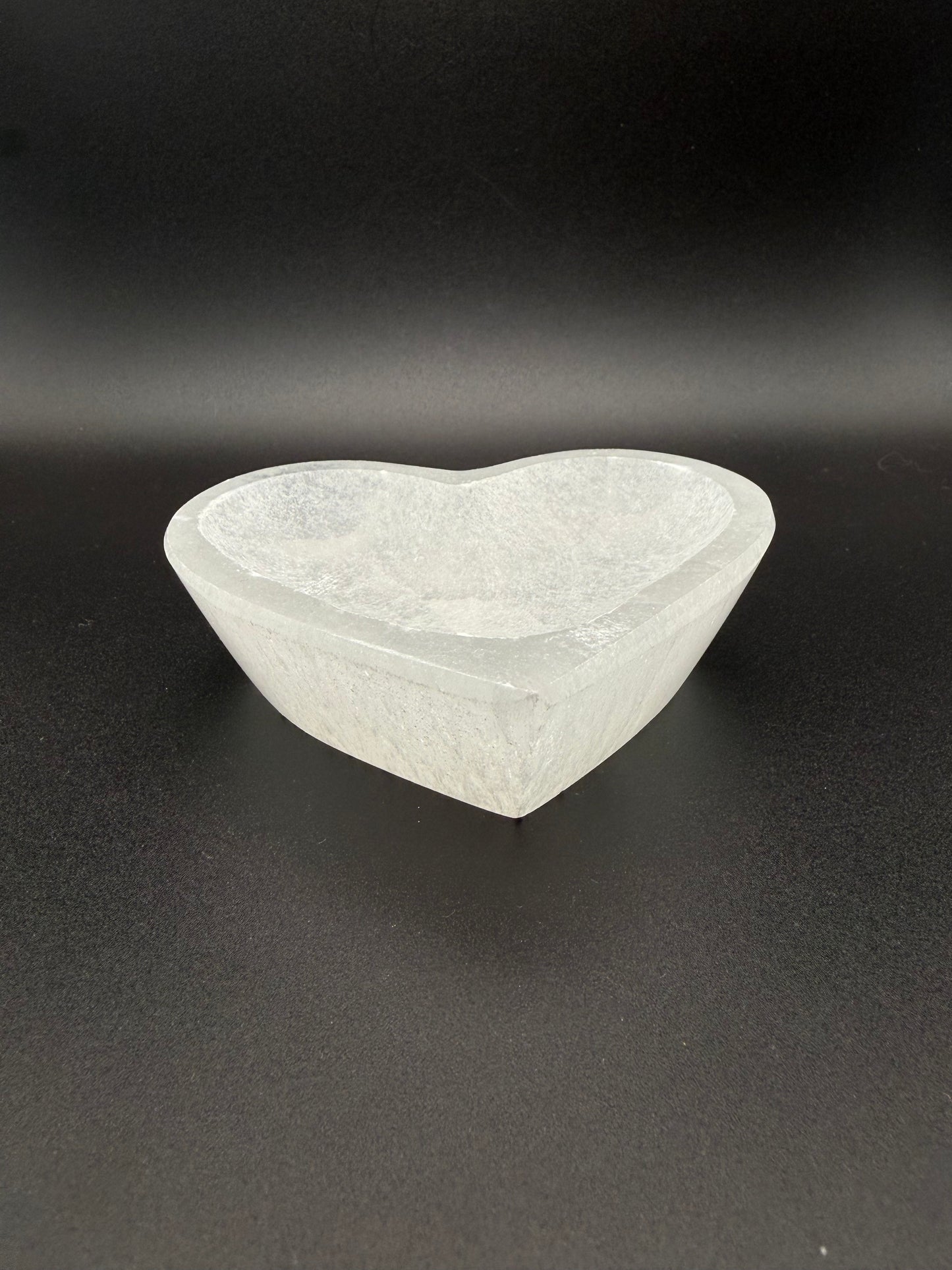 Selenite heart shaped bowl.