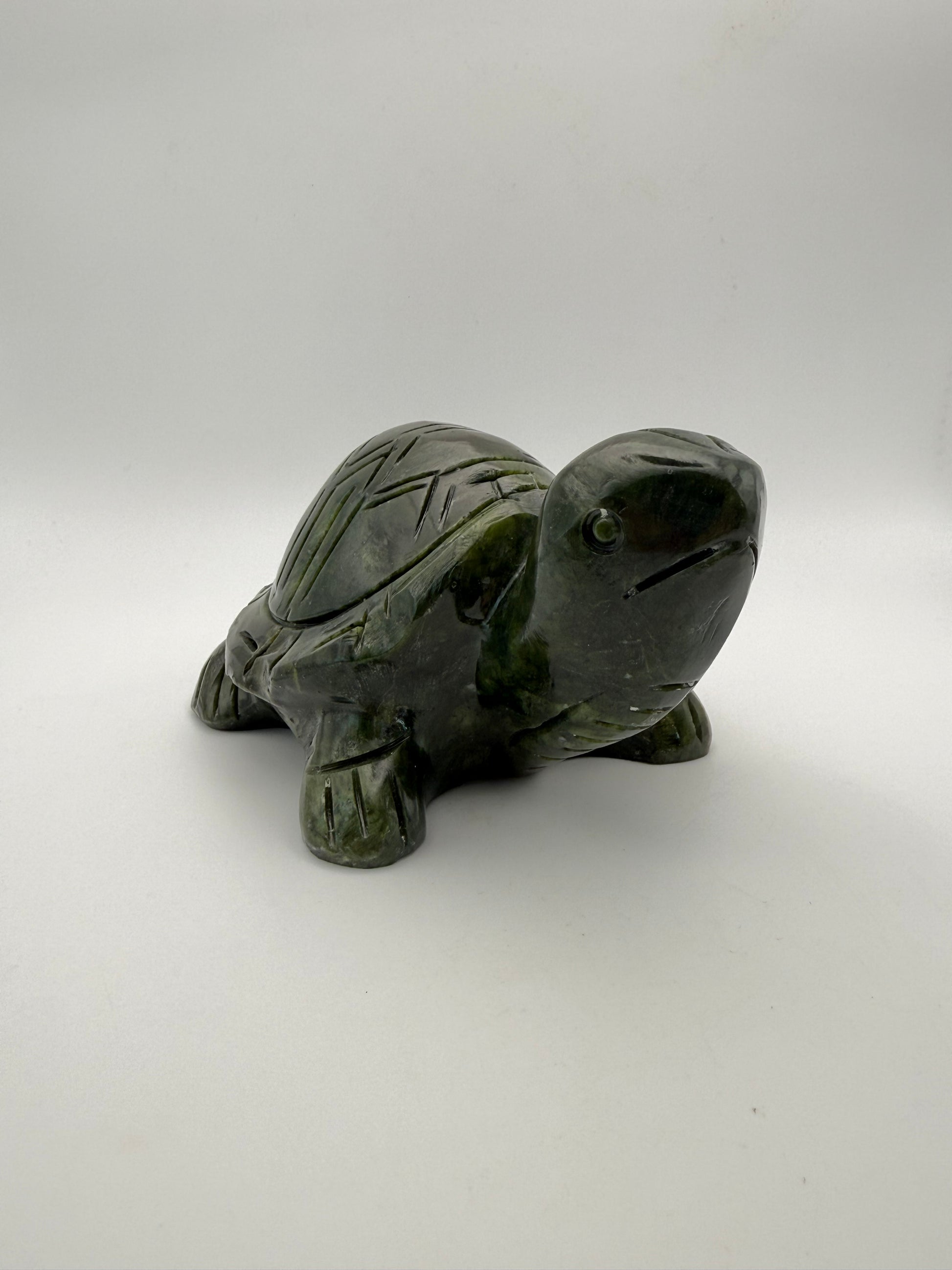 Green jade turtle carving.