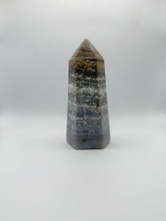 Polished Ocean jasper tower.