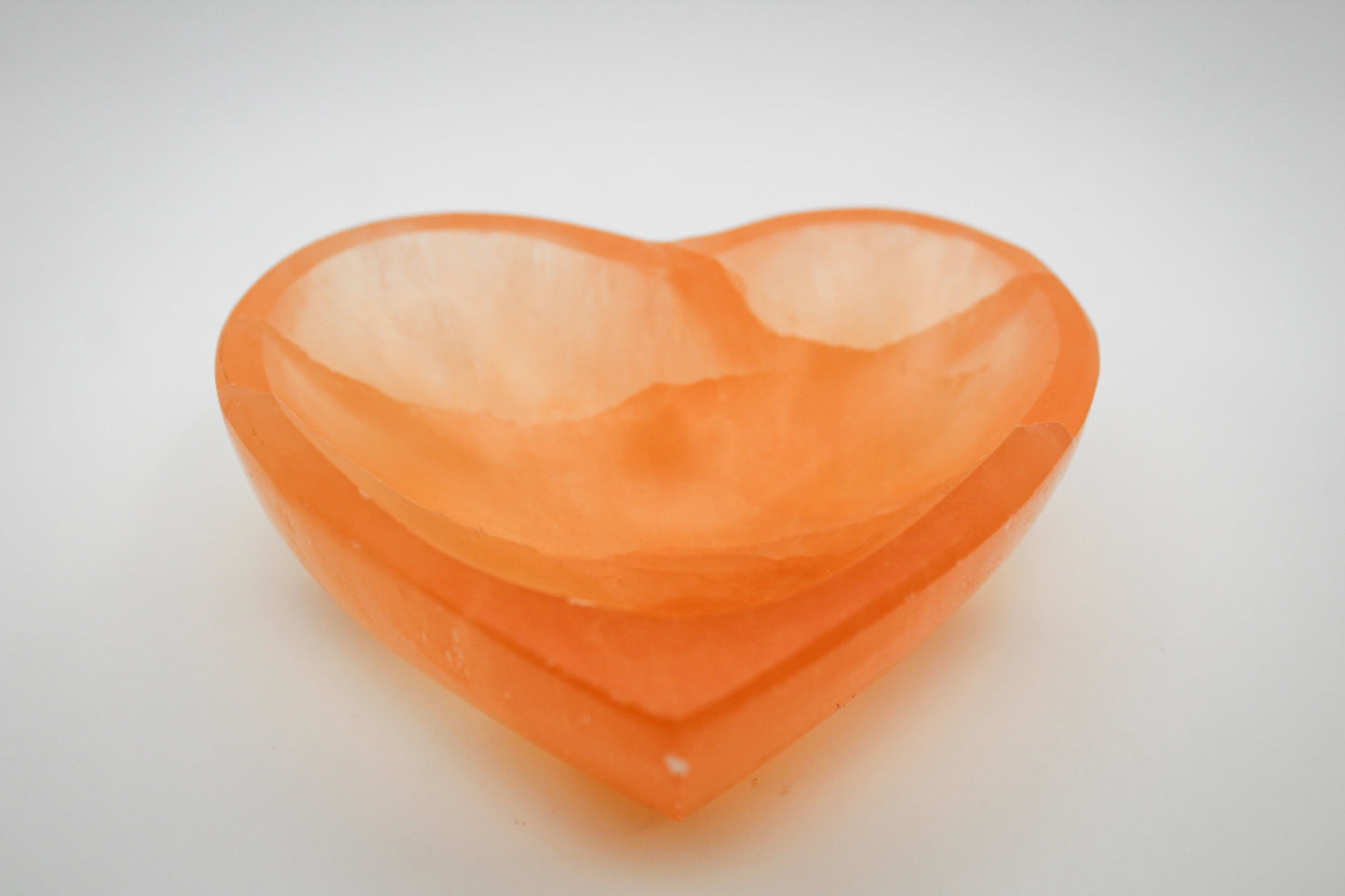 Orange Selenite Heart Bowl