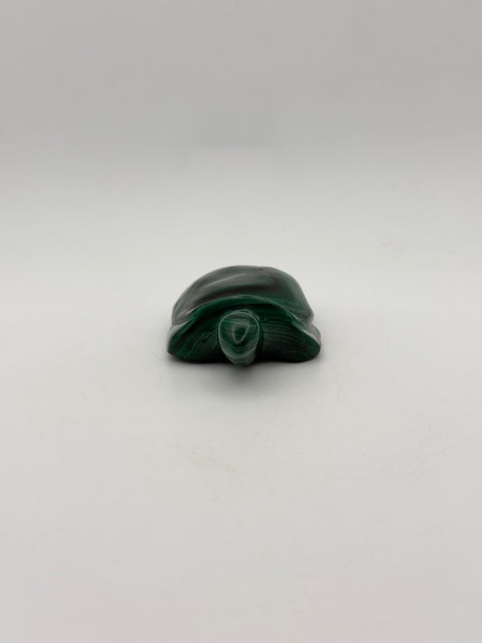 Malachite turtle carving.