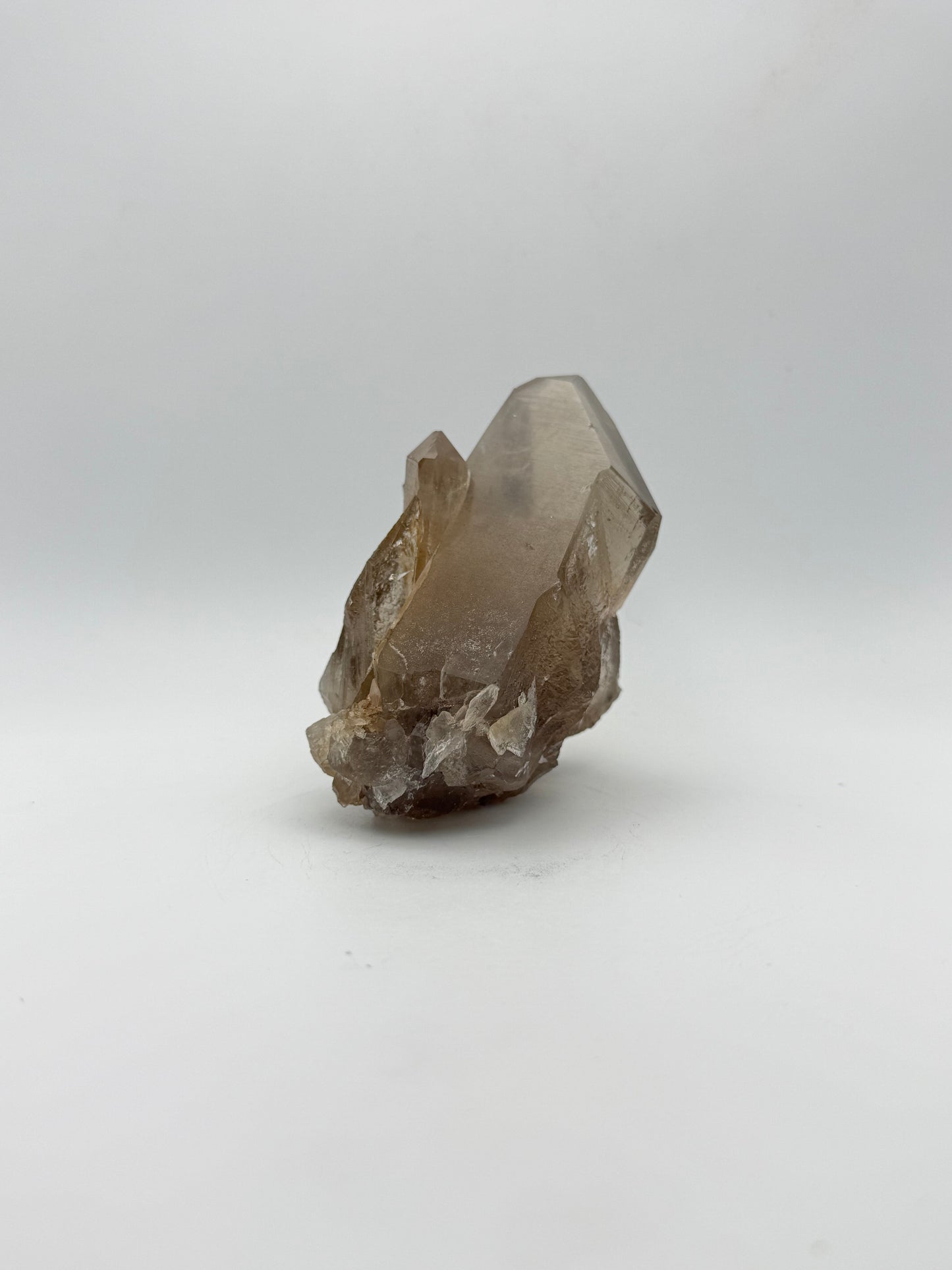 Smoky quartz cluster with good clarity and color.