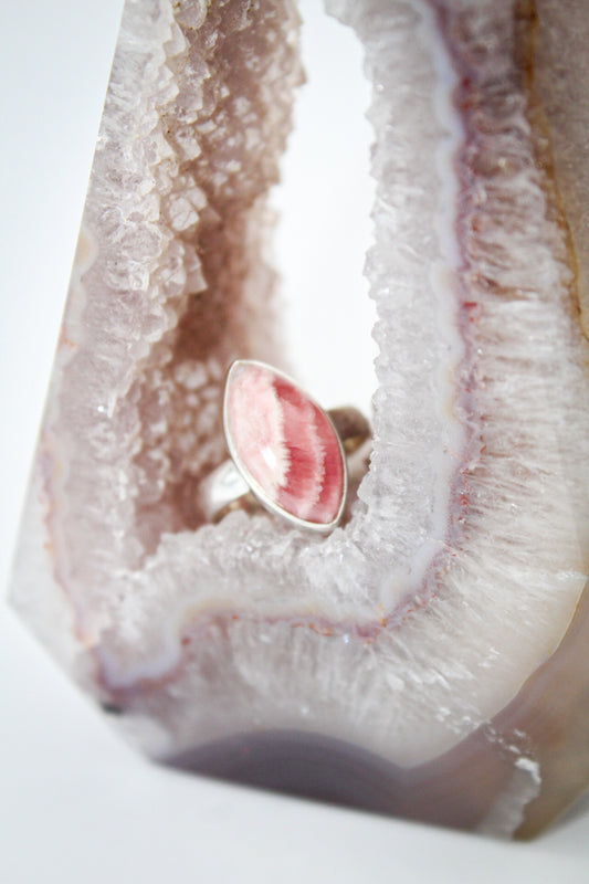 Rhodochrosite Marquise Shape Ring