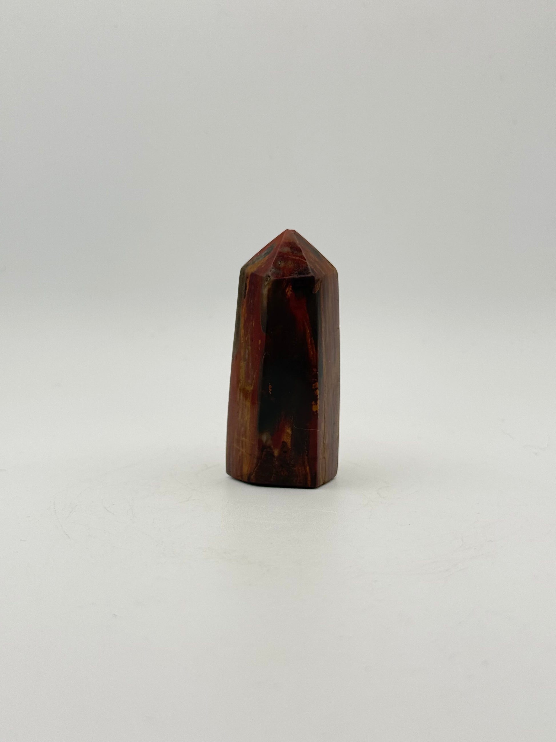 Polished petrified wood tower.