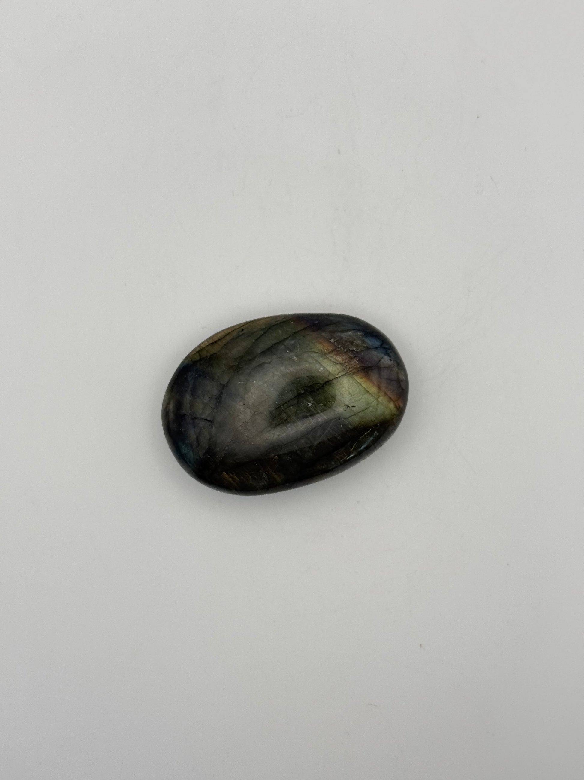 Polished Labradorite palm stone.