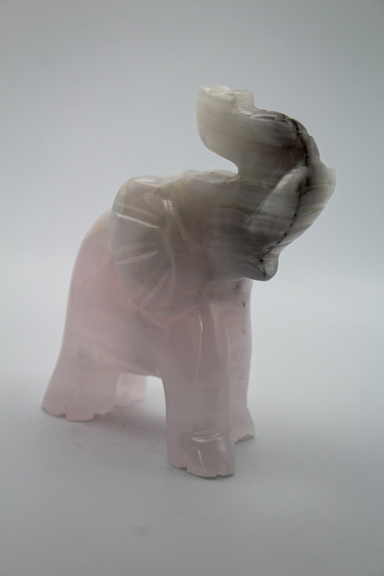 Pink Calcite Elephant Carving