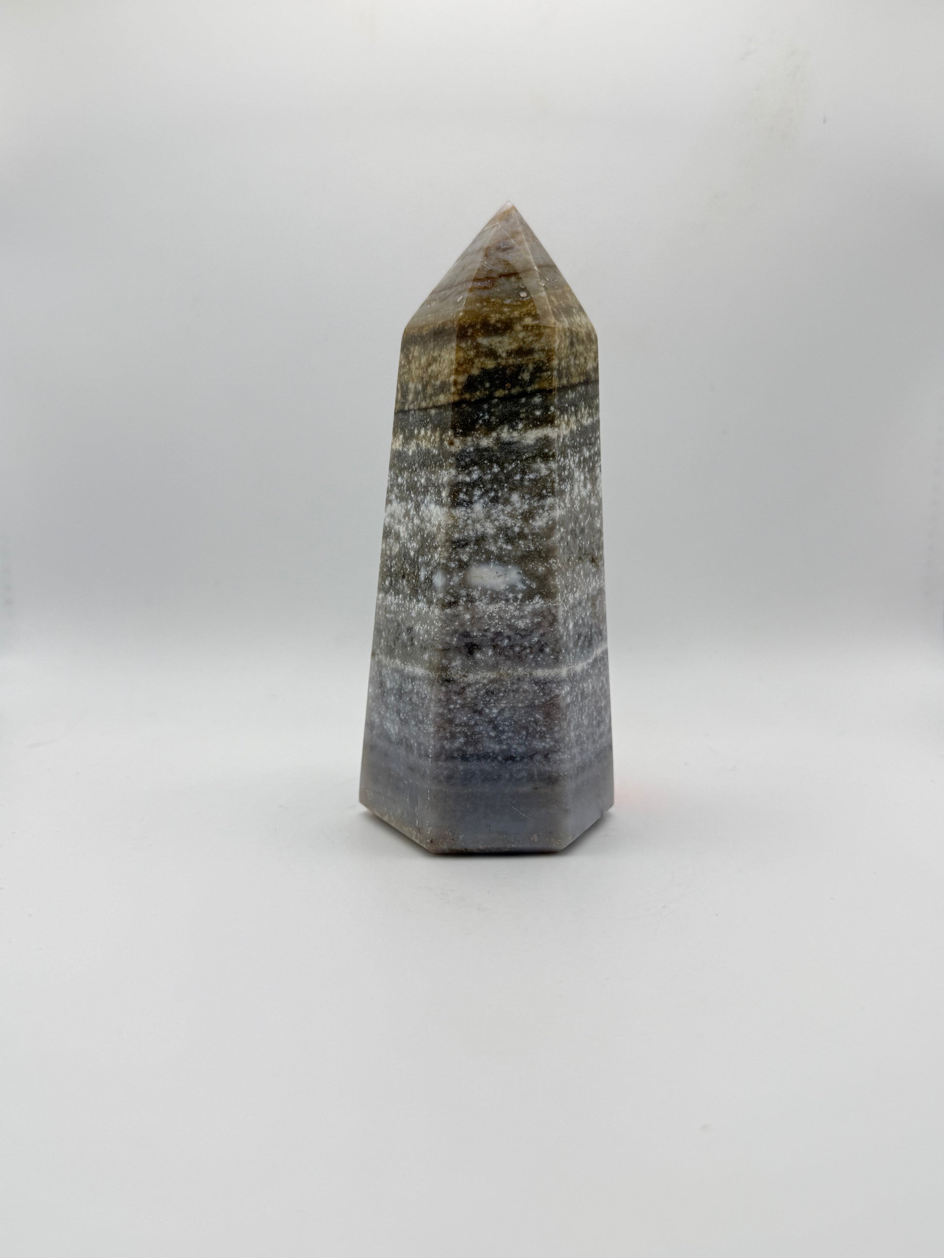 Polished Ocean jasper tower.