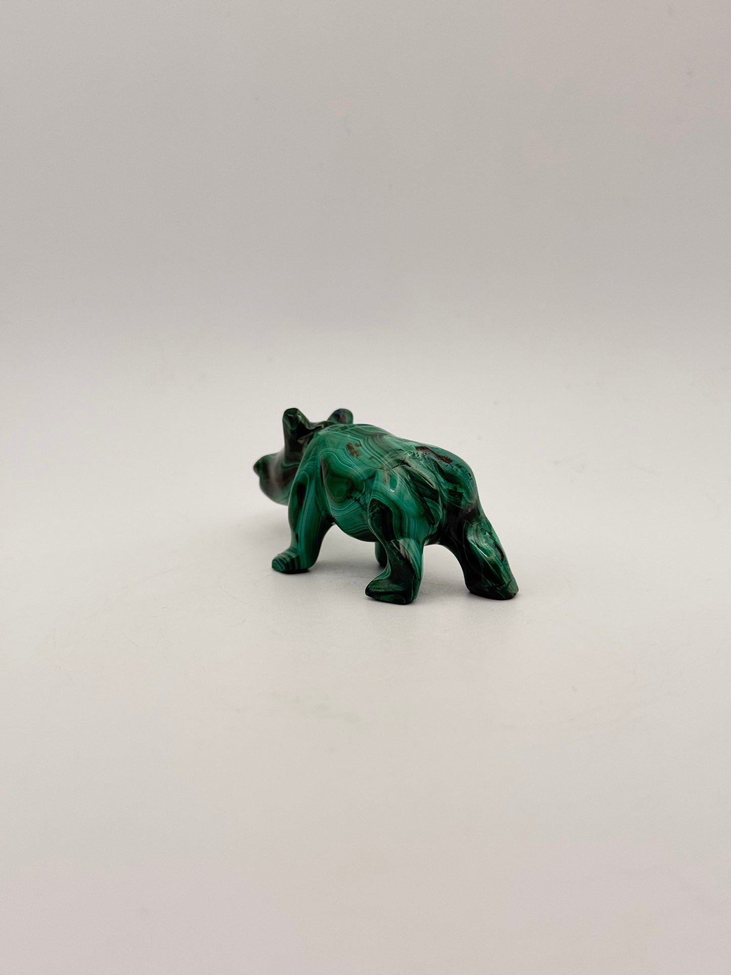 Malachite hippo carving.