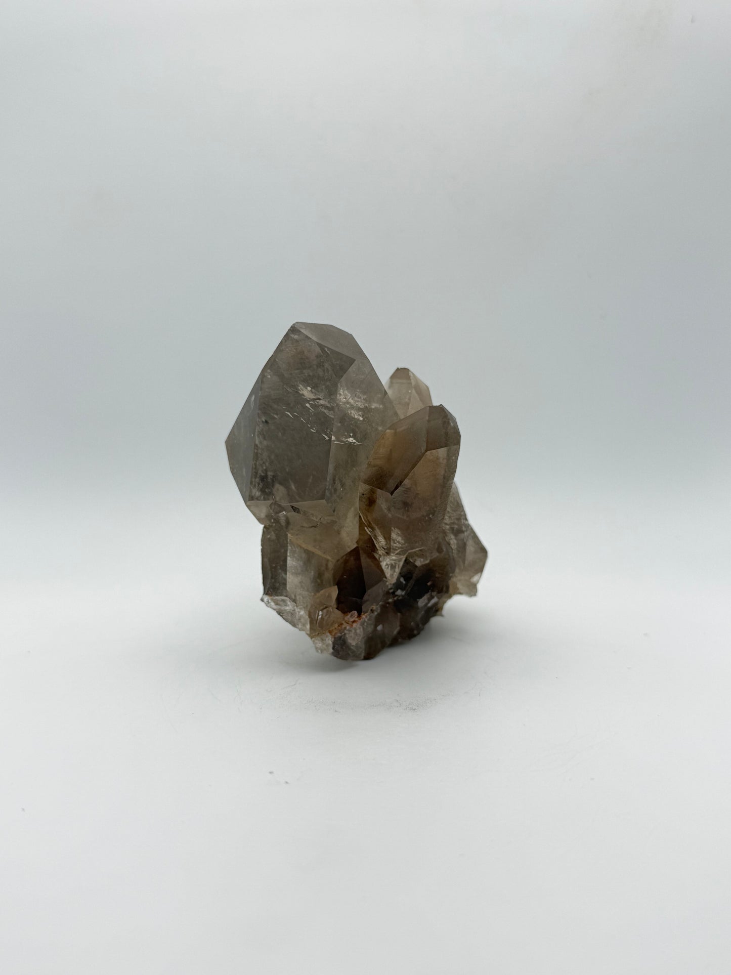 Smoky quartz cluster with good clarity and color.