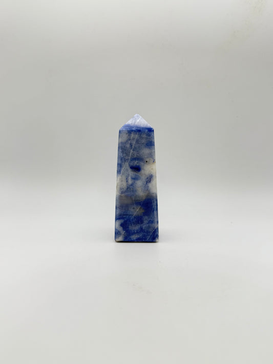 Afghanite four sided tower. Height of 3 1/2 inches, width of 1 1/4 inches.