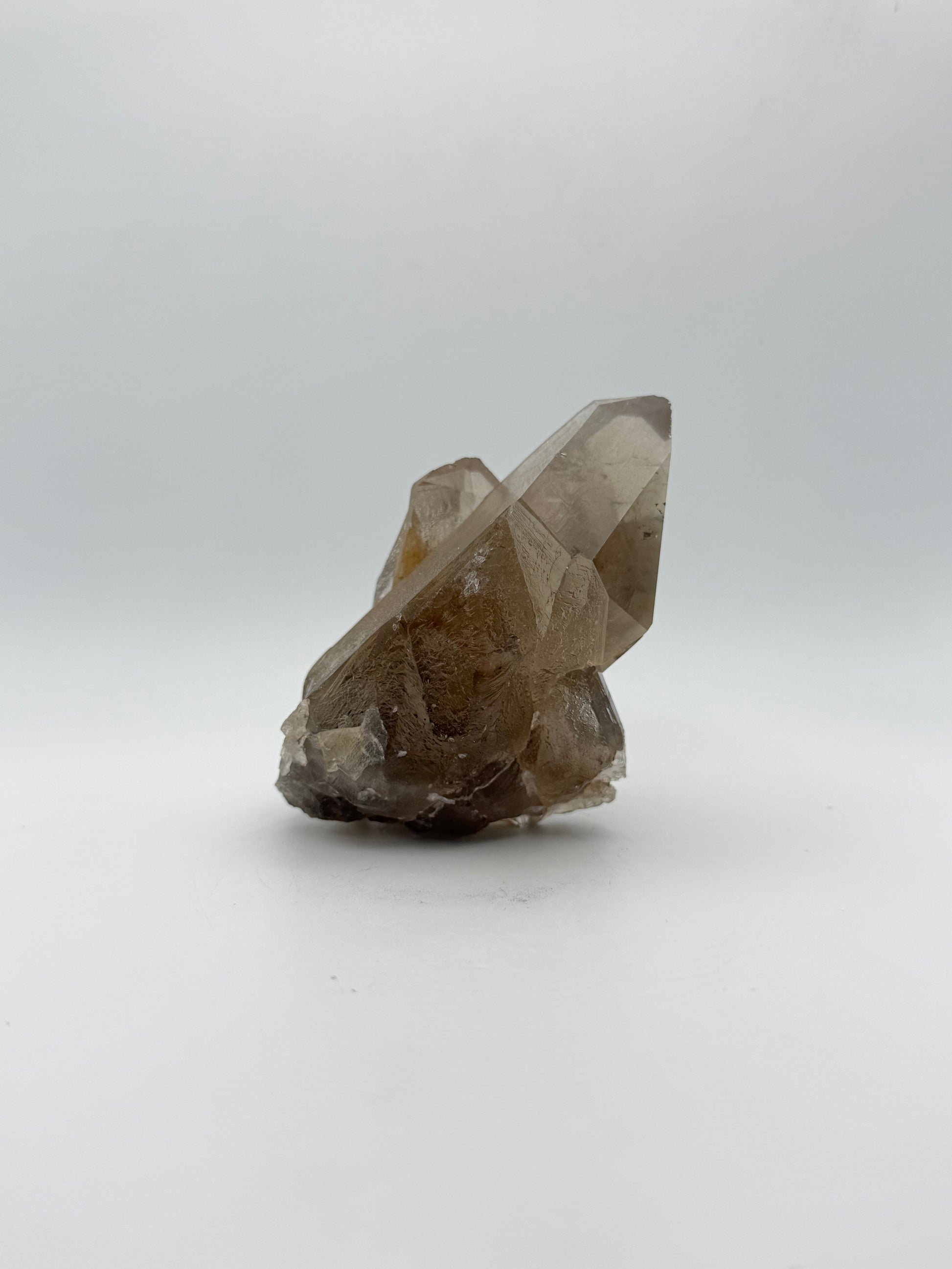 Smoky quartz cluster with good clarity and color.