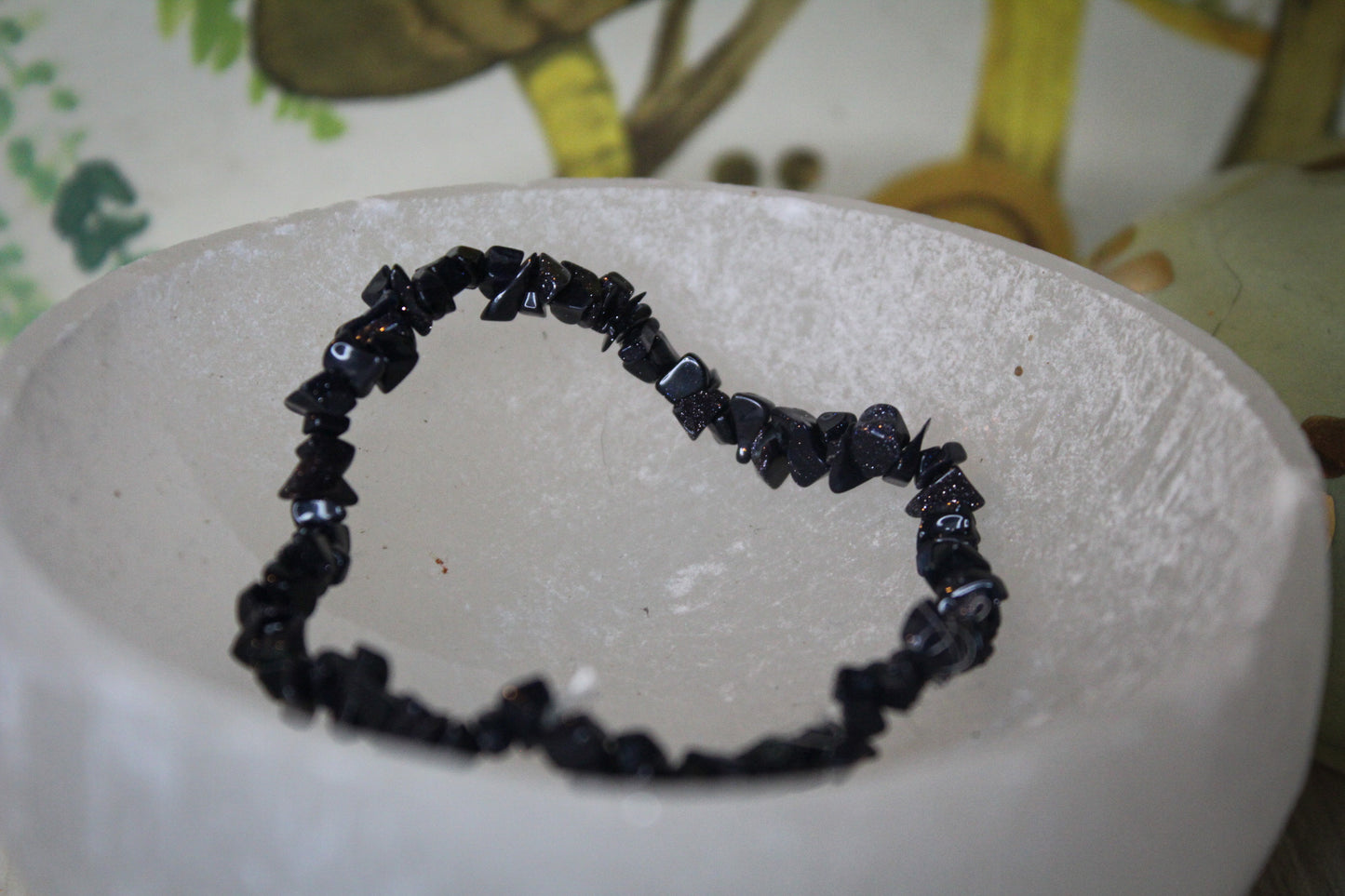 Blue Goldstone Chip Bracelet