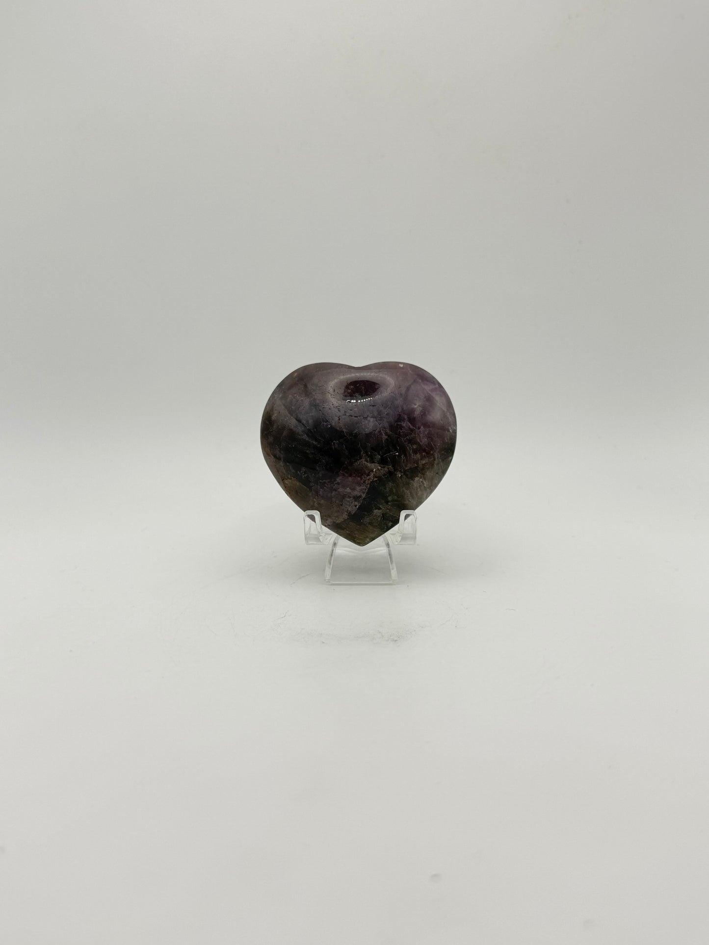 Polished super 7 in the shape of a heart.