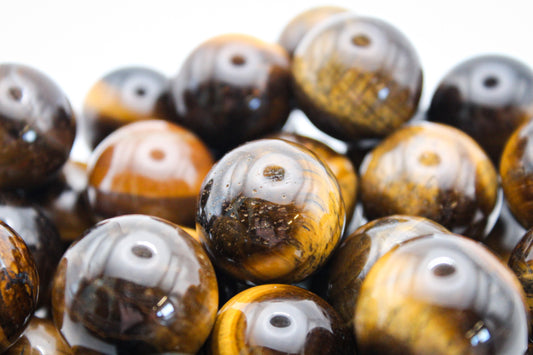 Yellow Tiger Eye Spheres -22mm