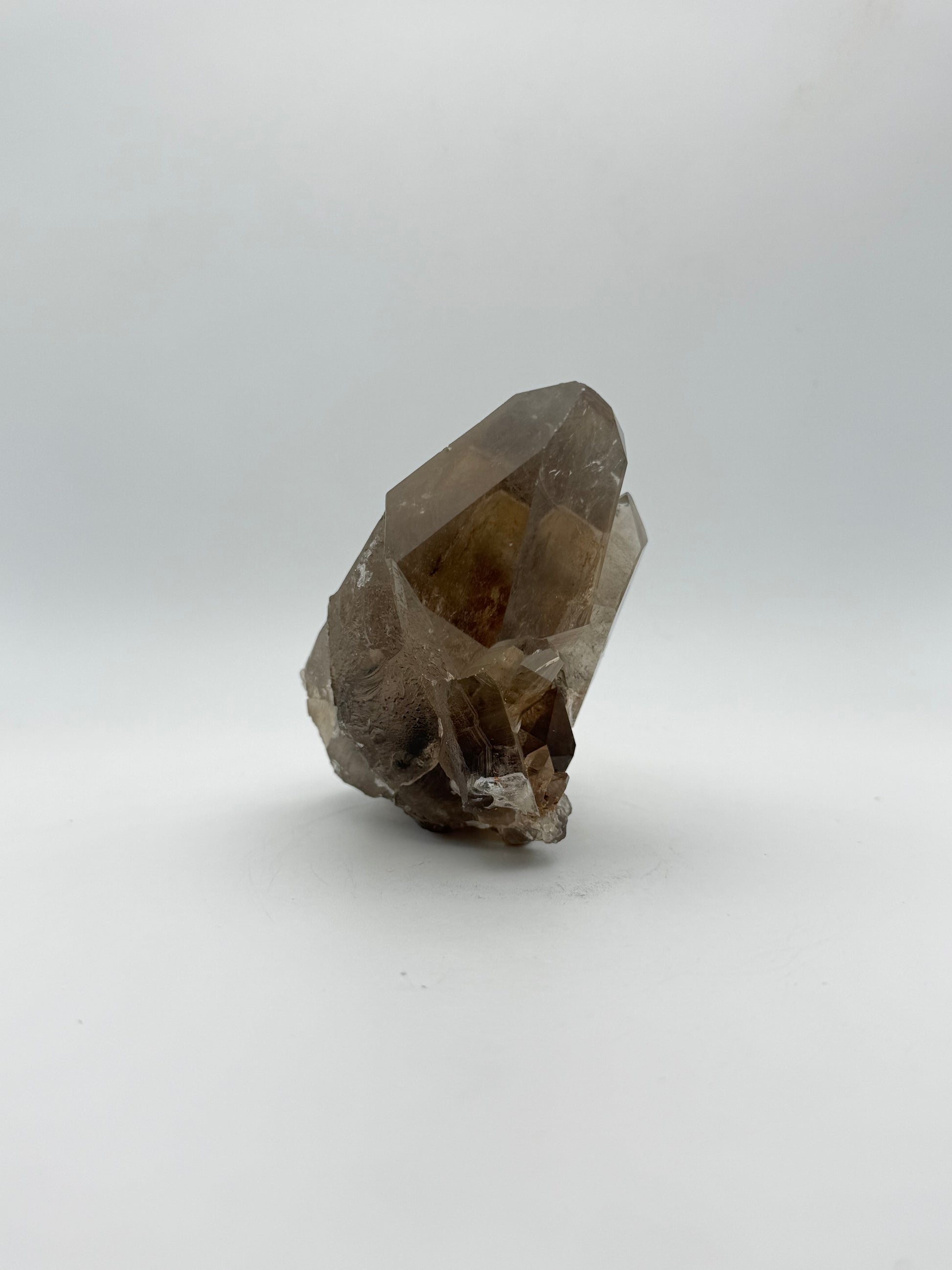 Smoky quartz cluster with good clarity and color.