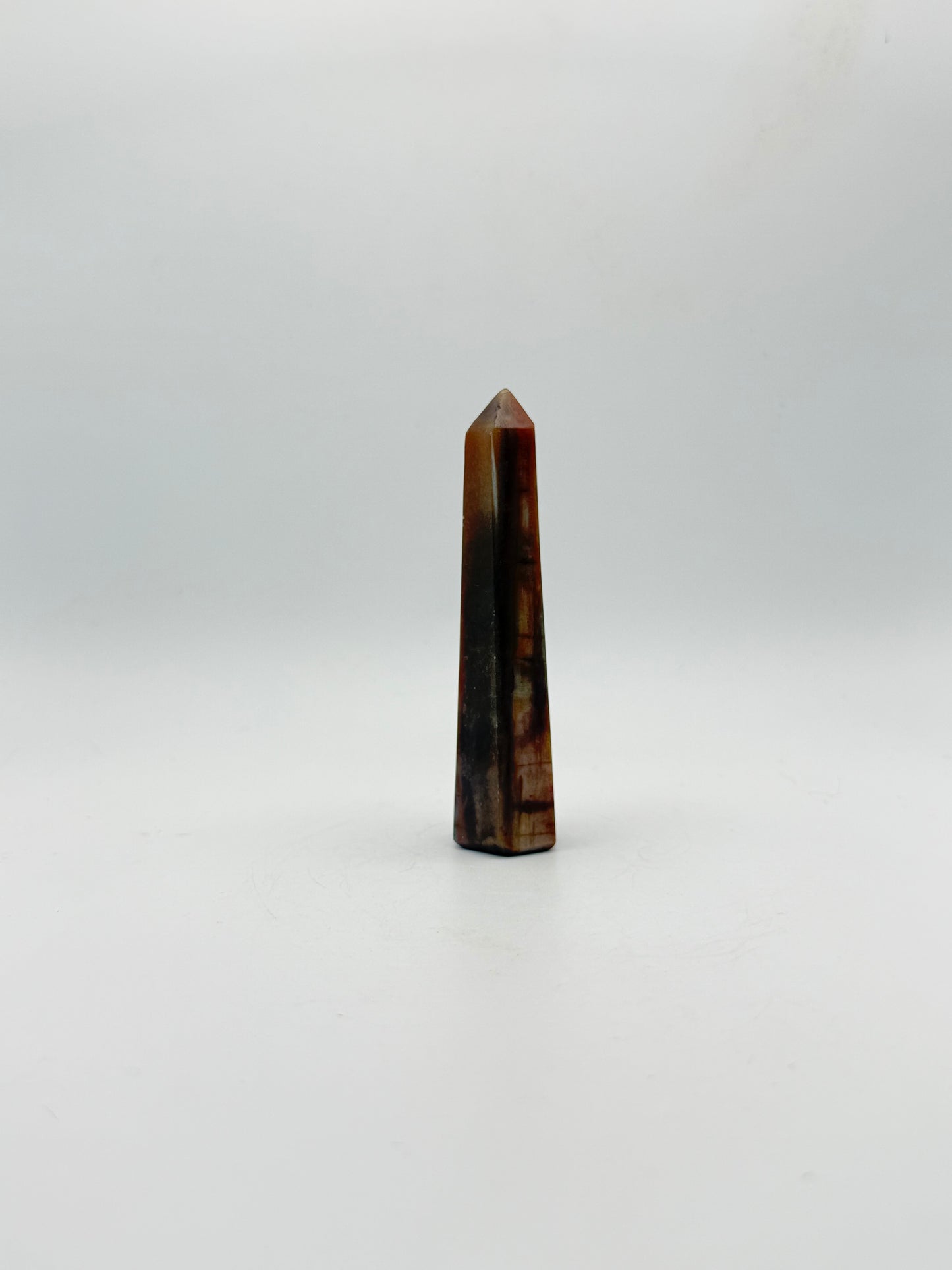 Polished petrified wood tower.
