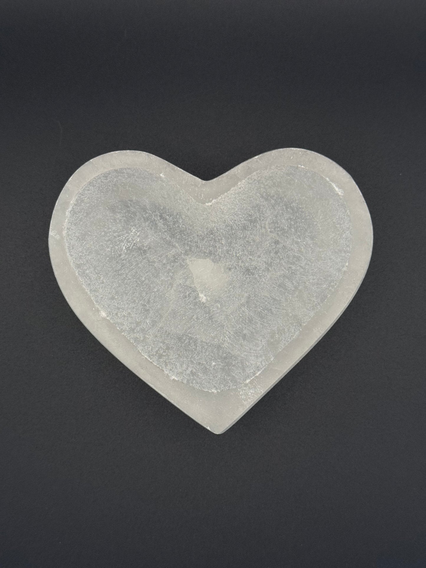 Selenite heart shaped bowl.