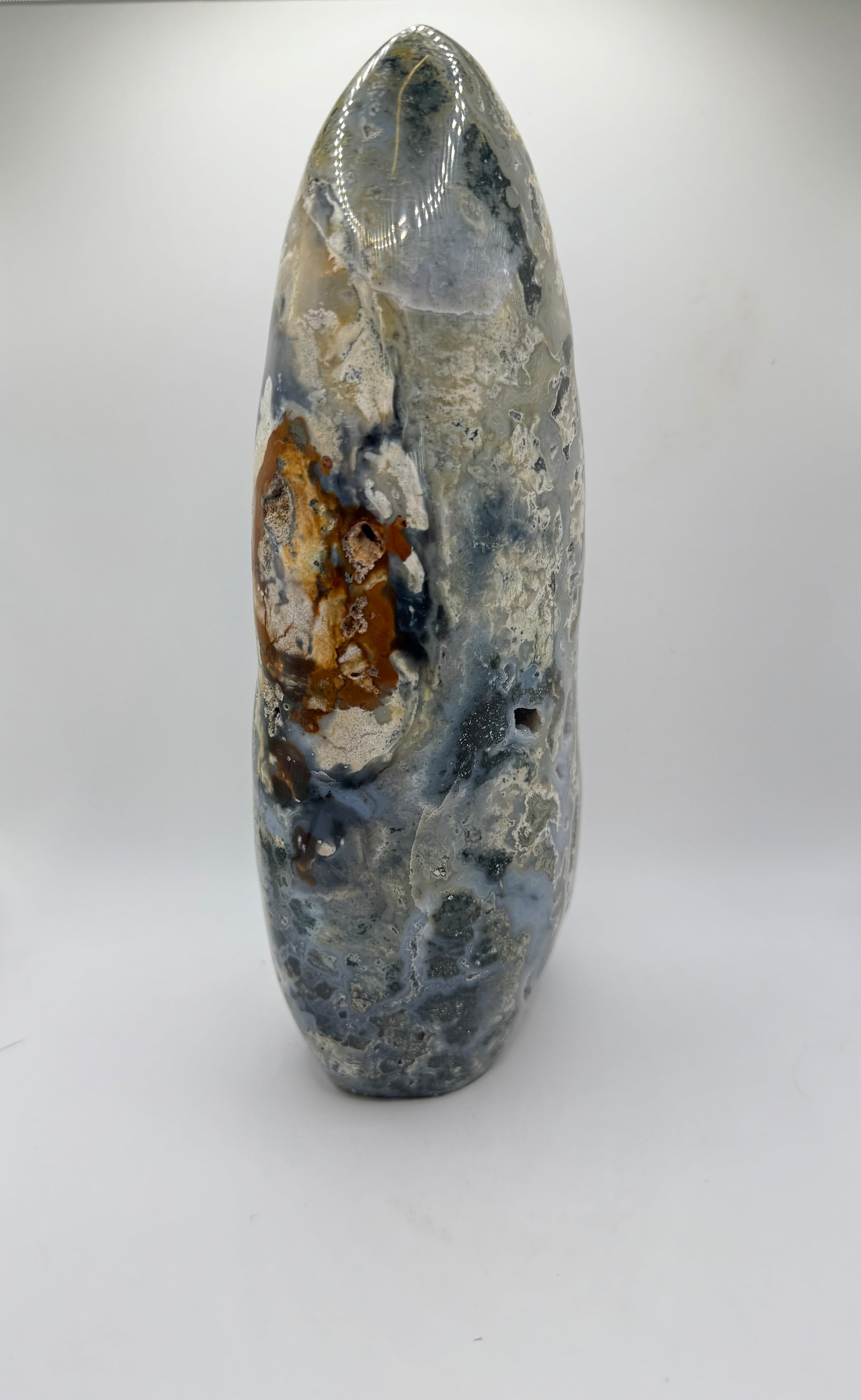 Large Blue Ocean Jasper polished free form.