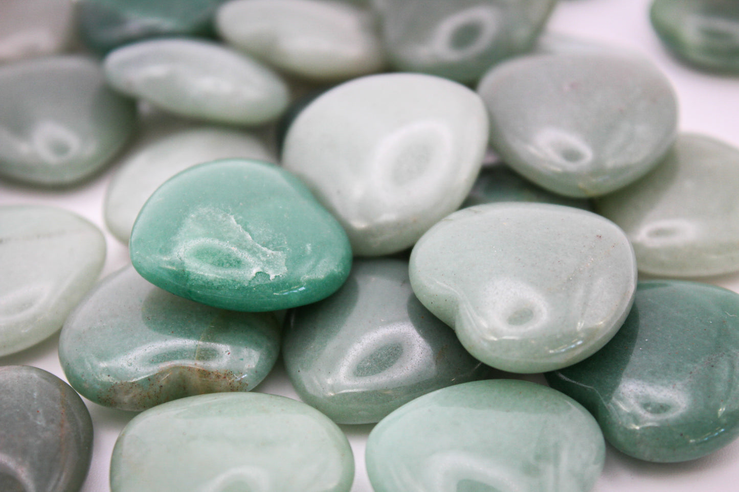 Green Aventurine Hearts