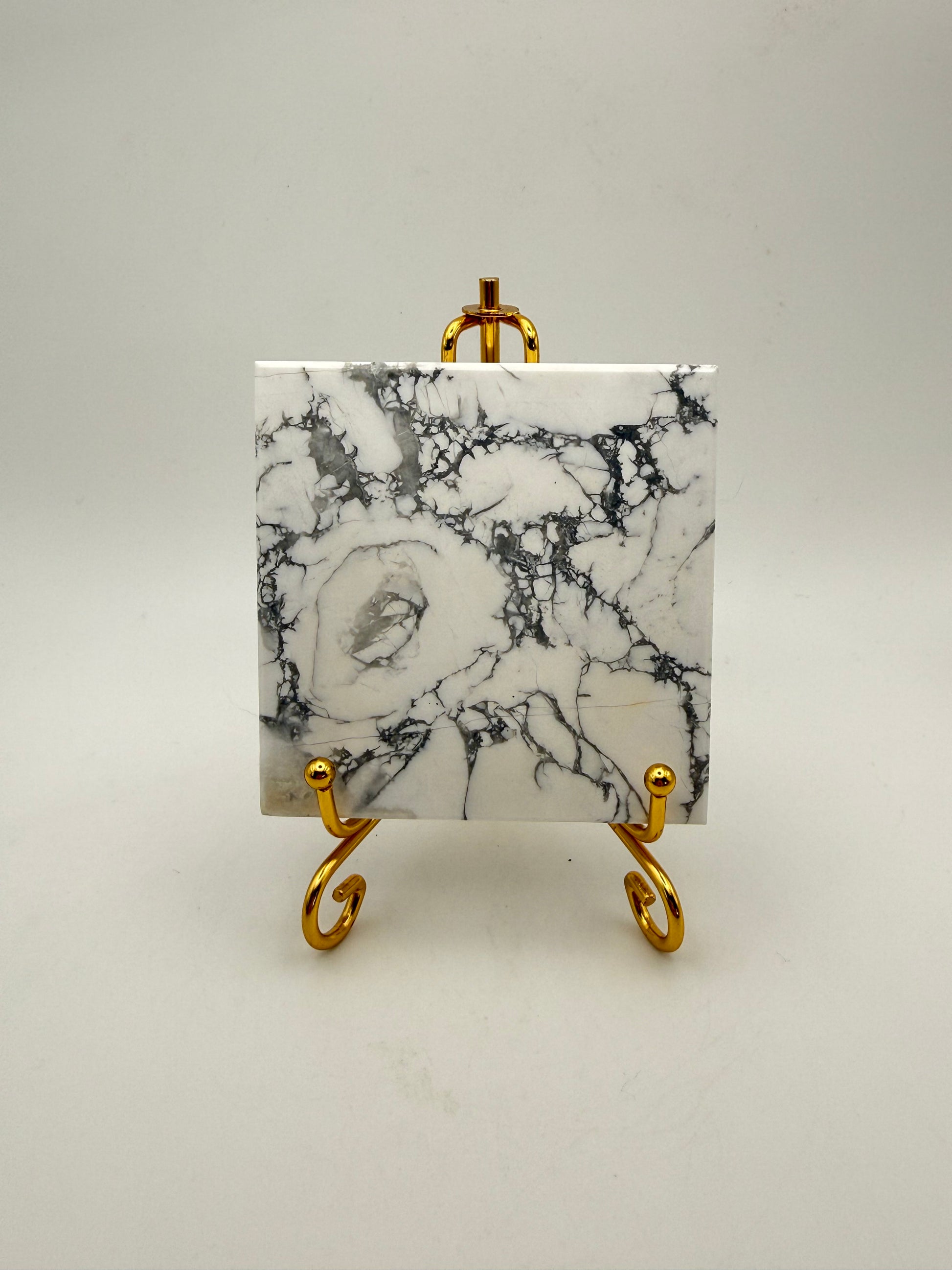 Polished howlite tile.