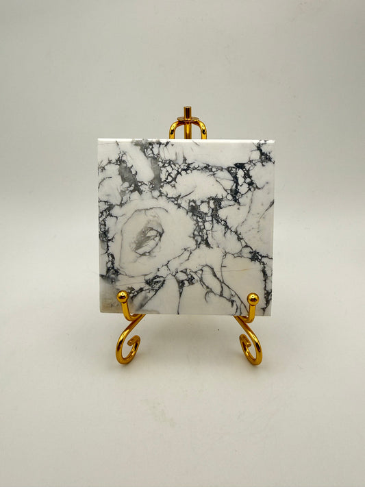 Polished howlite tile.