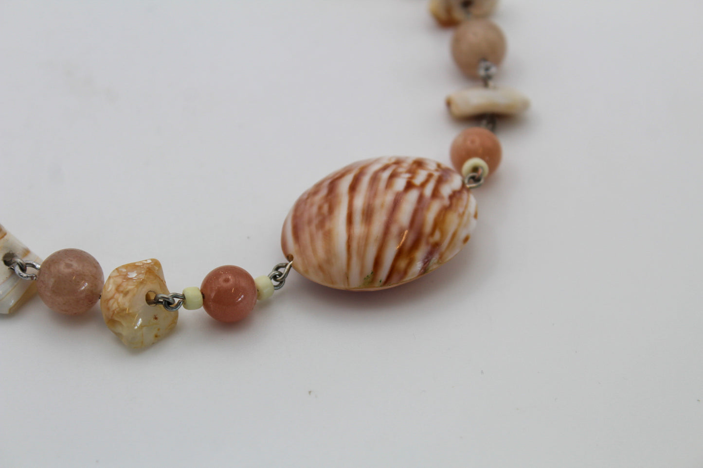 Shell & Peach Moonstone Necklace