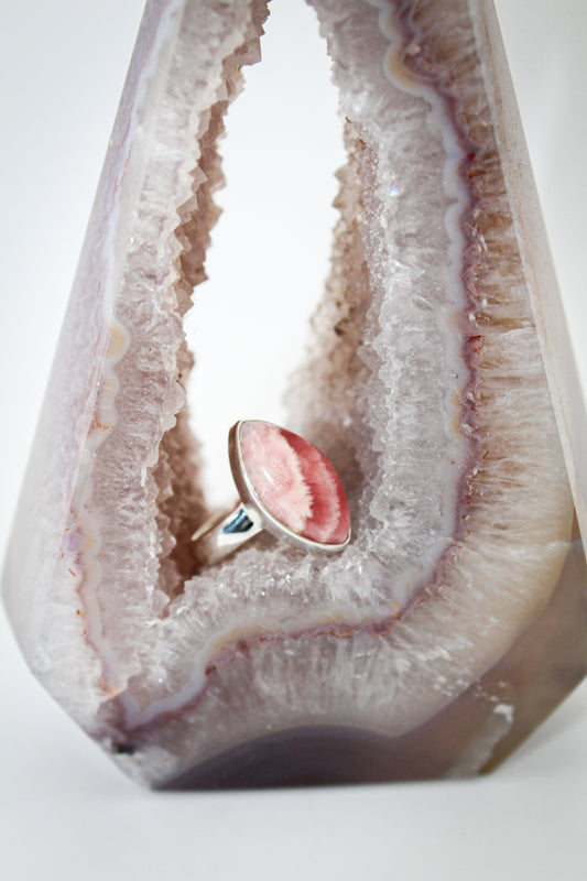 Rhodochrosite Marquise Shape Ring
