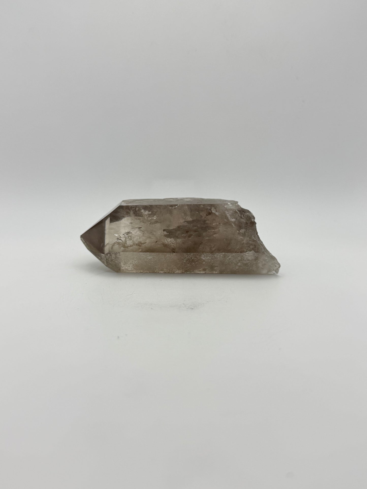 Smoky quartz point.