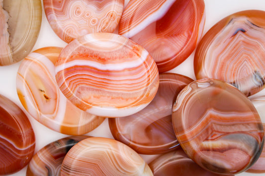 Banded Carnelian Worry Stone