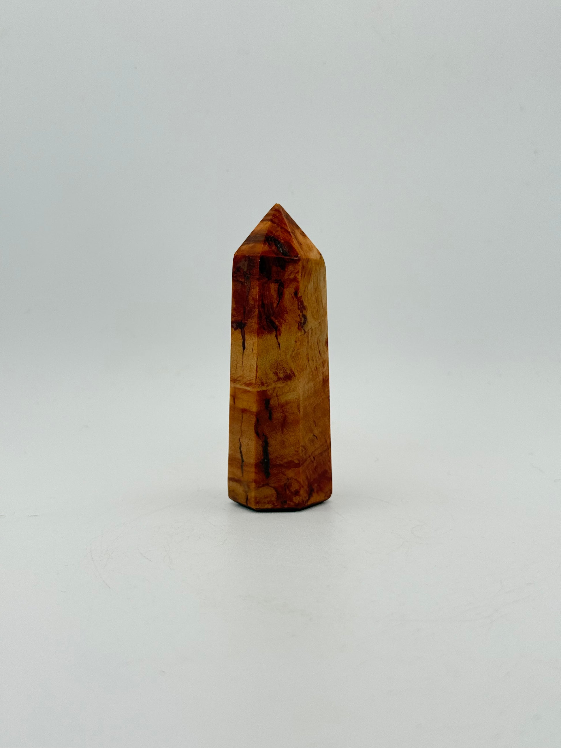 Polished petrified wood tower.