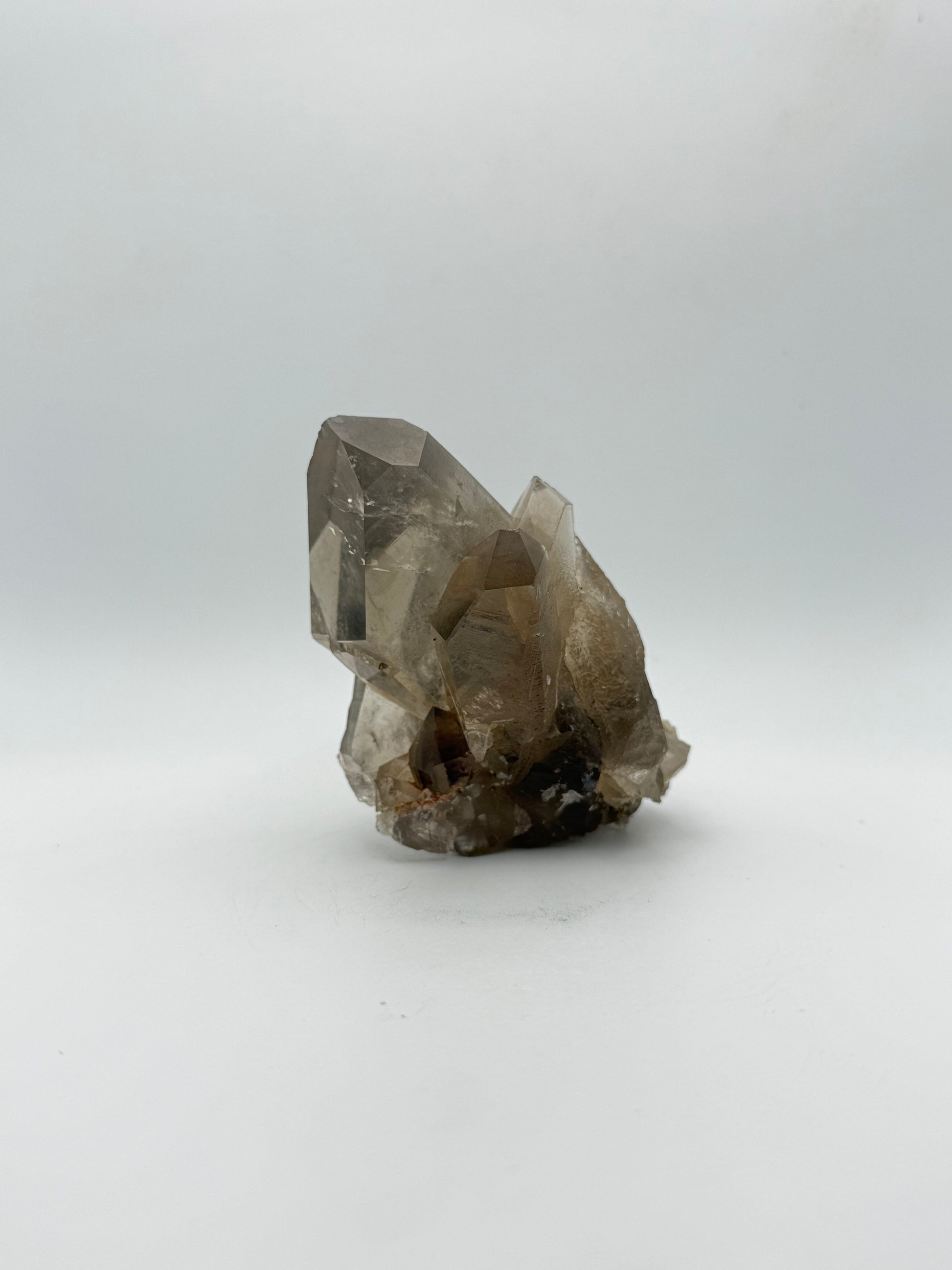 Smoky quartz cluster with good clarity and color.