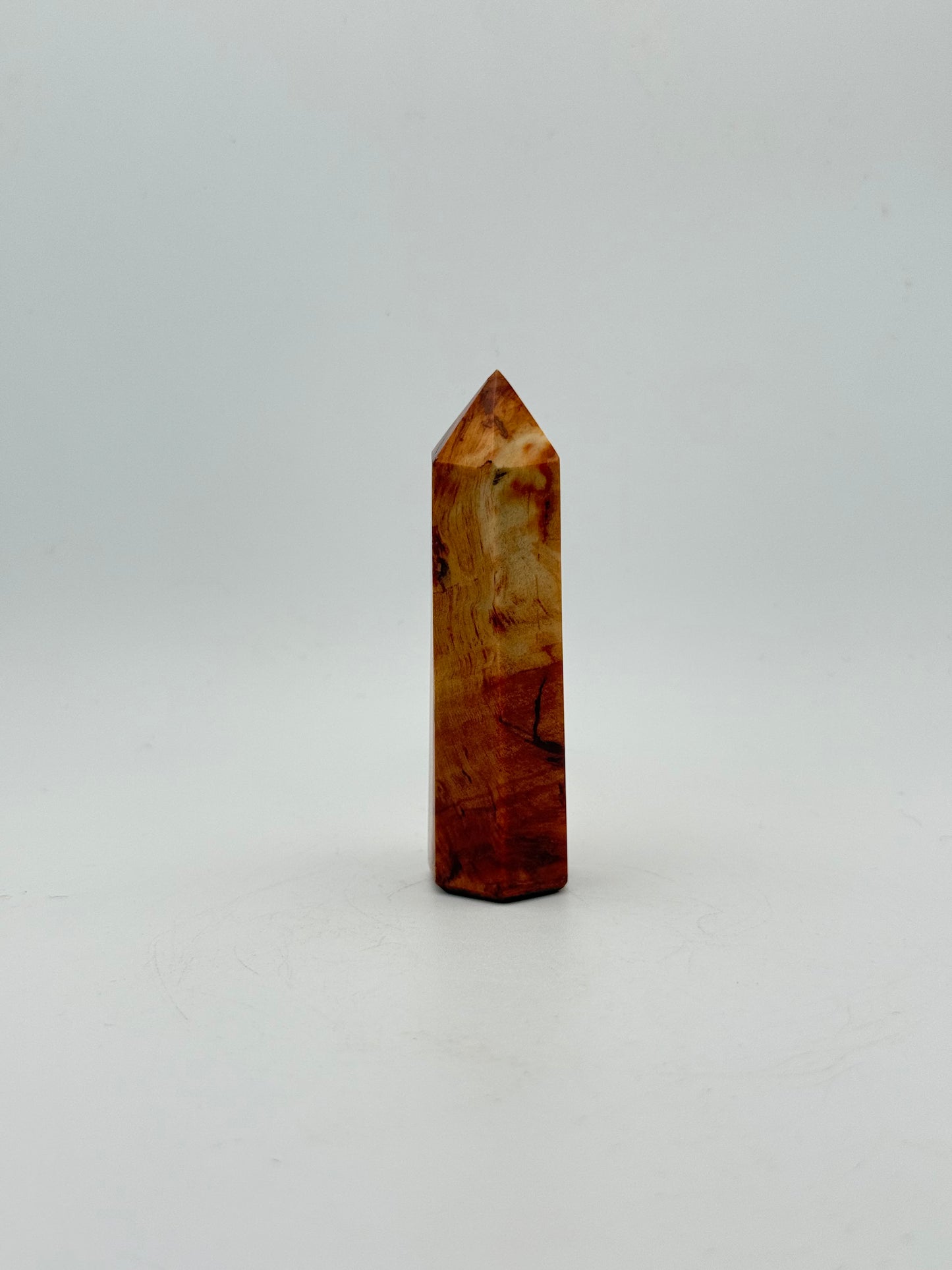 Polished petrified wood tower.
