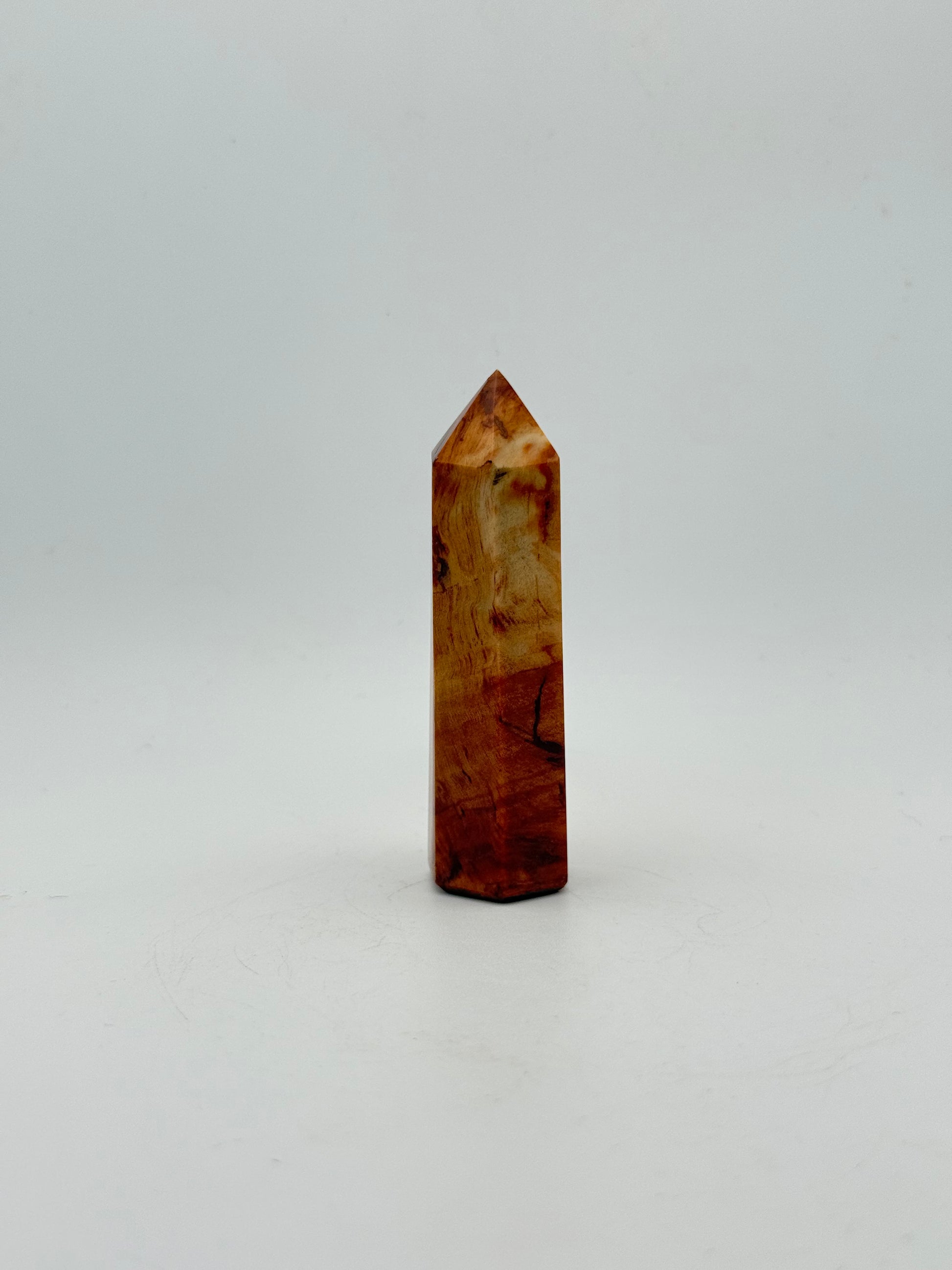 Polished petrified wood tower.