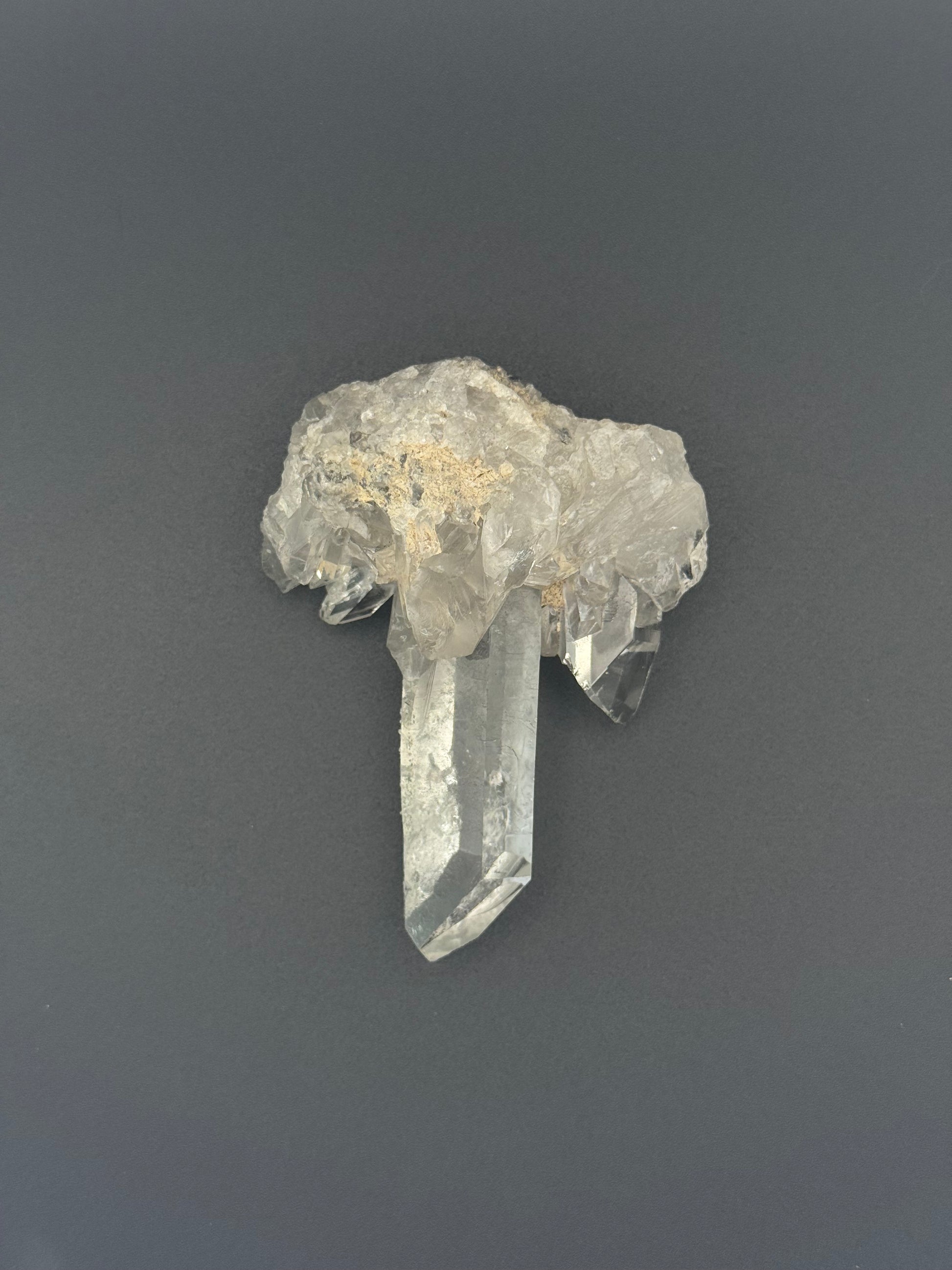 Clear quartz crystal cluster specimen