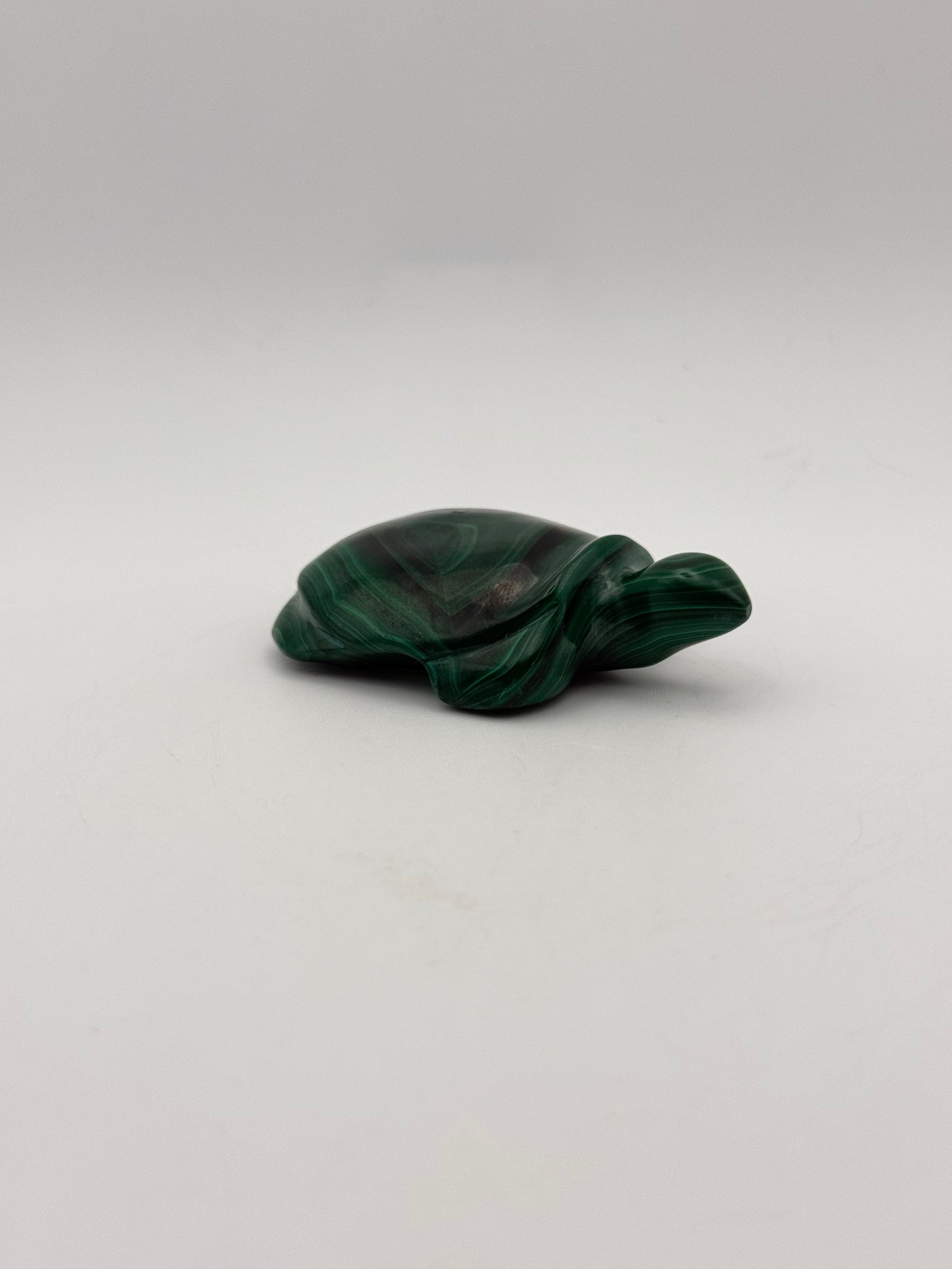 Malachite turtle carving.