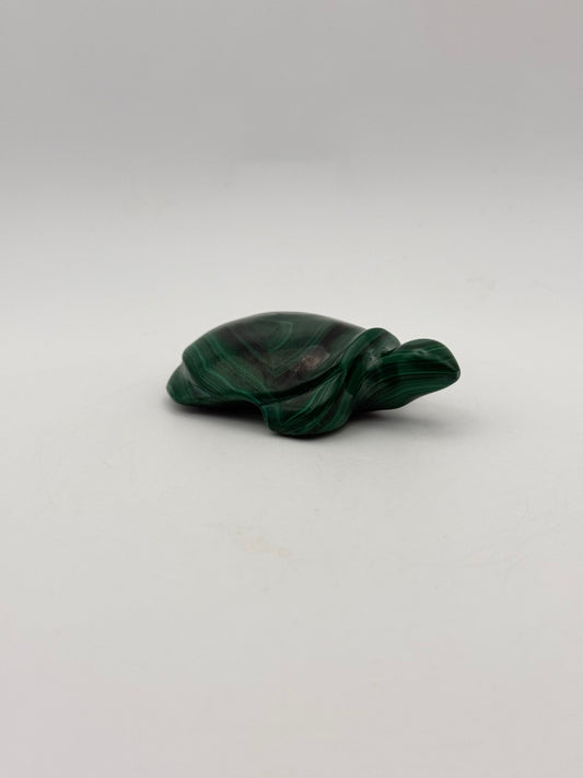 Malachite turtle carving.