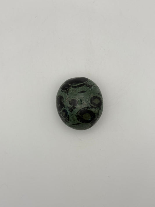 Polished kambaba jasper palm stone.