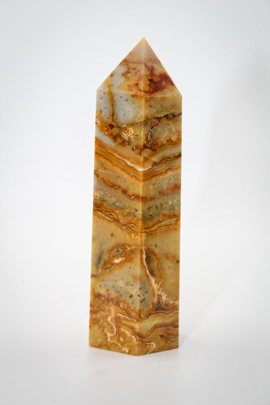 Yellow Crazy Lace Agate Tower 1