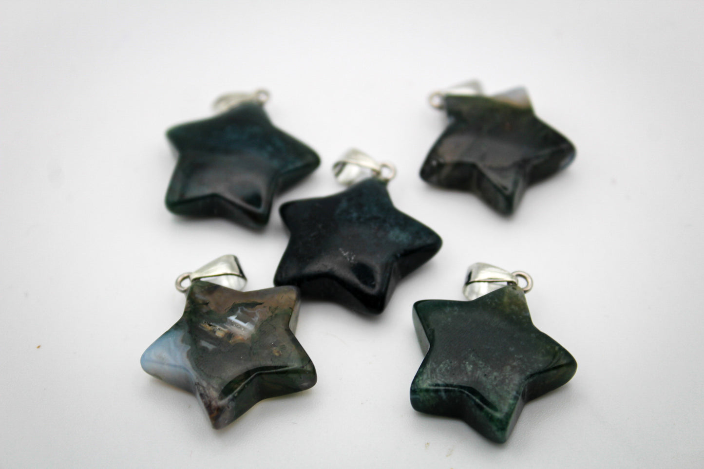 Moss Agate Star Pendant