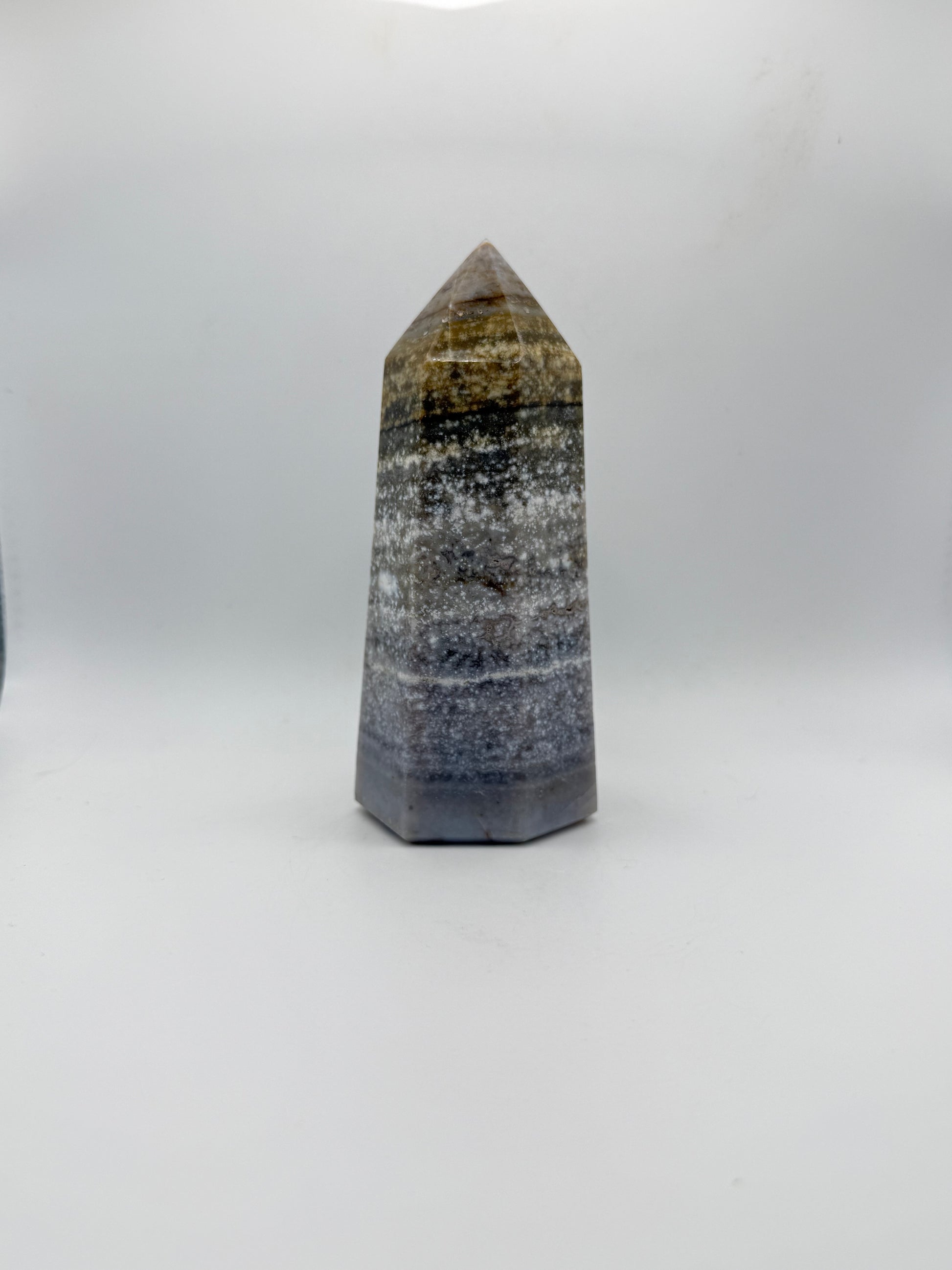 Polished Ocean jasper tower.
