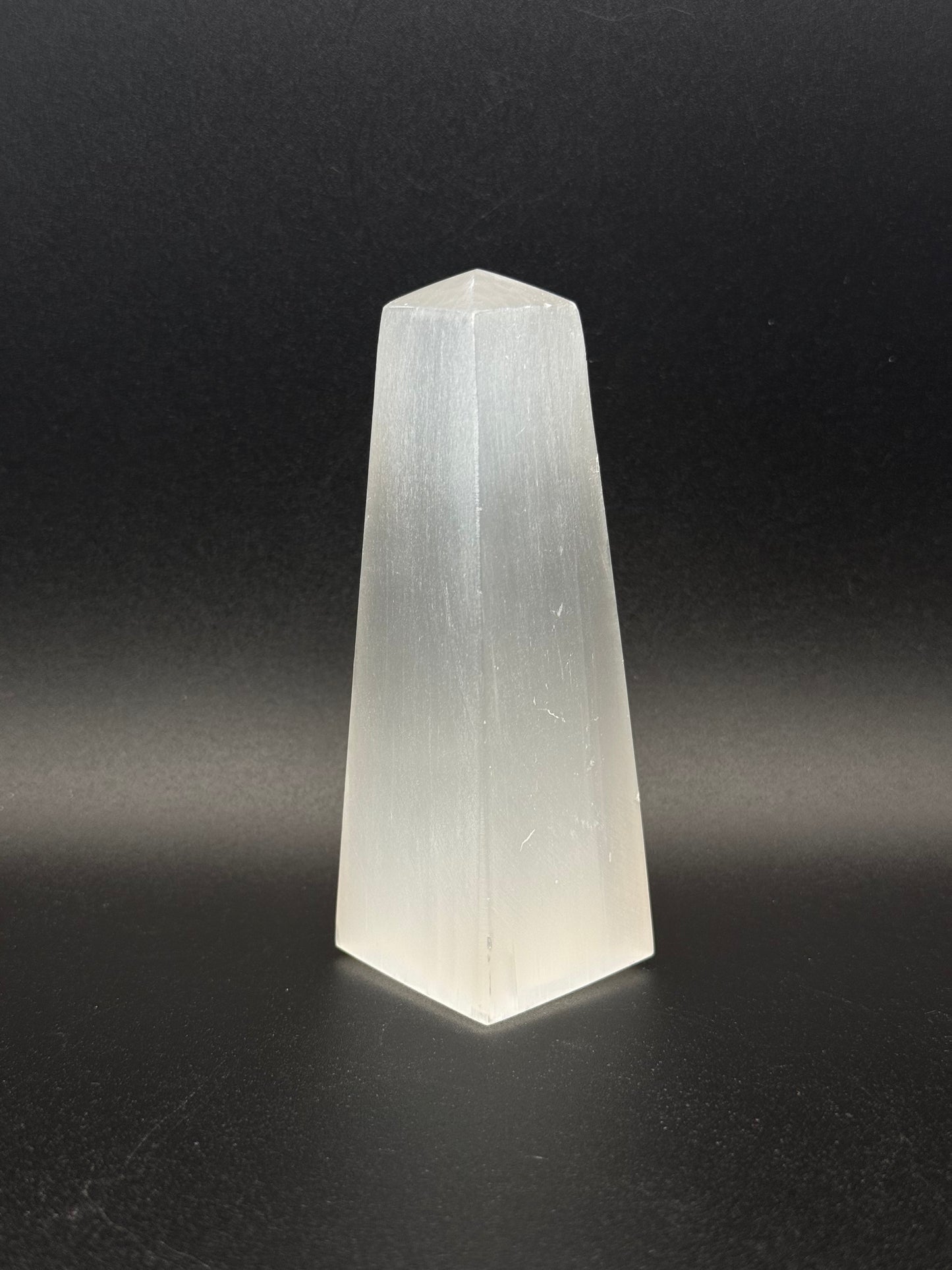 Selenite tower that is 10cm tall.