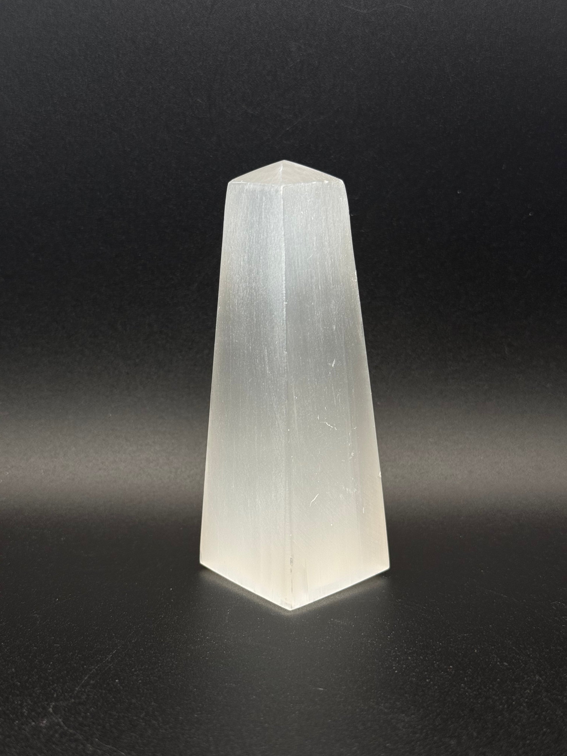 Selenite tower that is 10cm tall.